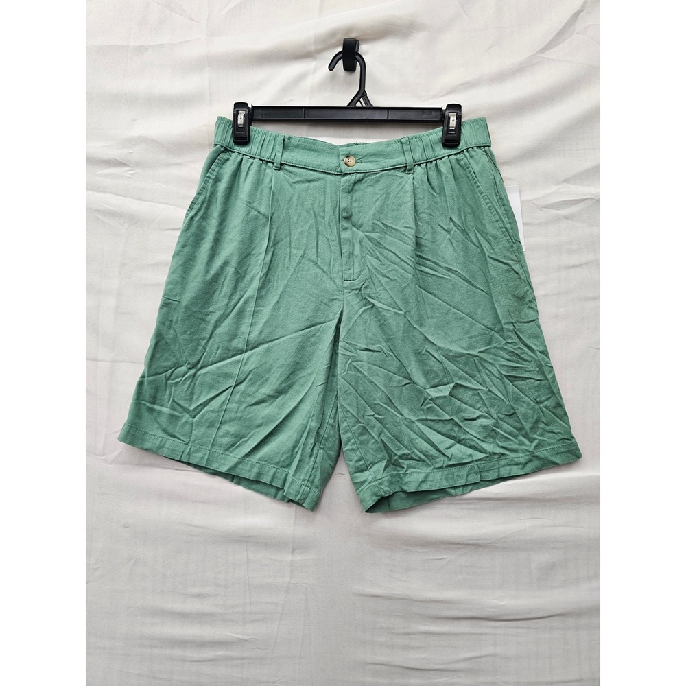 Goodfellow & Co Mens Pleated Trouser Shorts Green Cotton Blend Size Medium